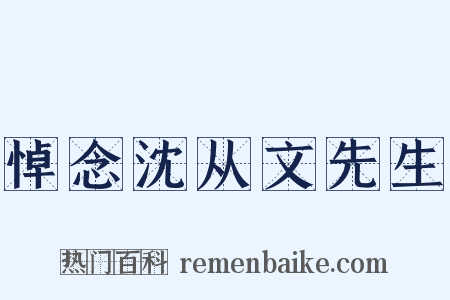 悼念沈从文先生是什么意思的图片